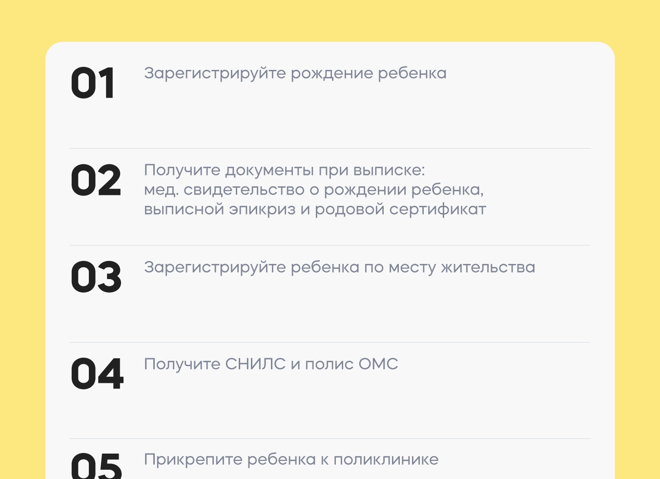 Какие документы нужно оформить после рождения ребенка